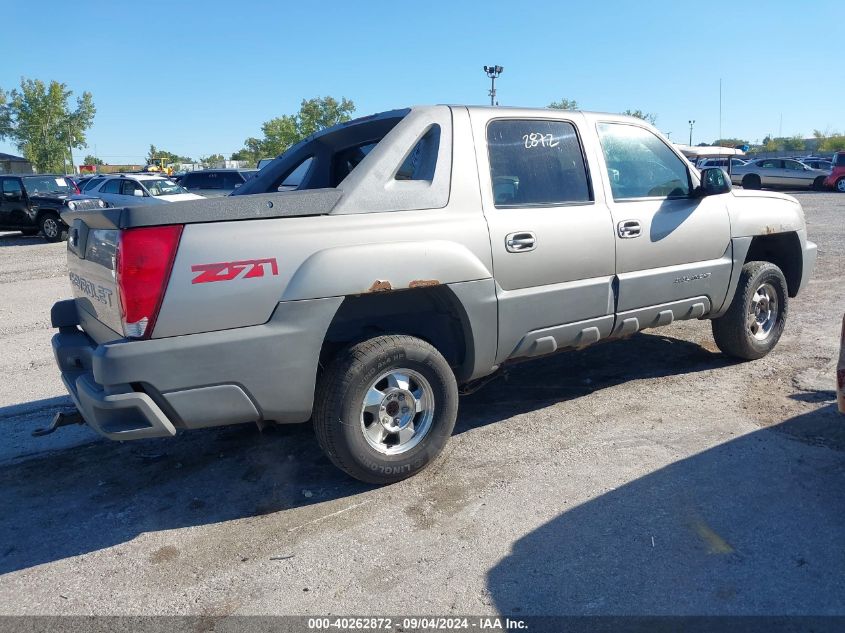 2002 Chevrolet Avalanche 1500 K1500 VIN: 3GNEK13T82G271602 Lot: 40262872