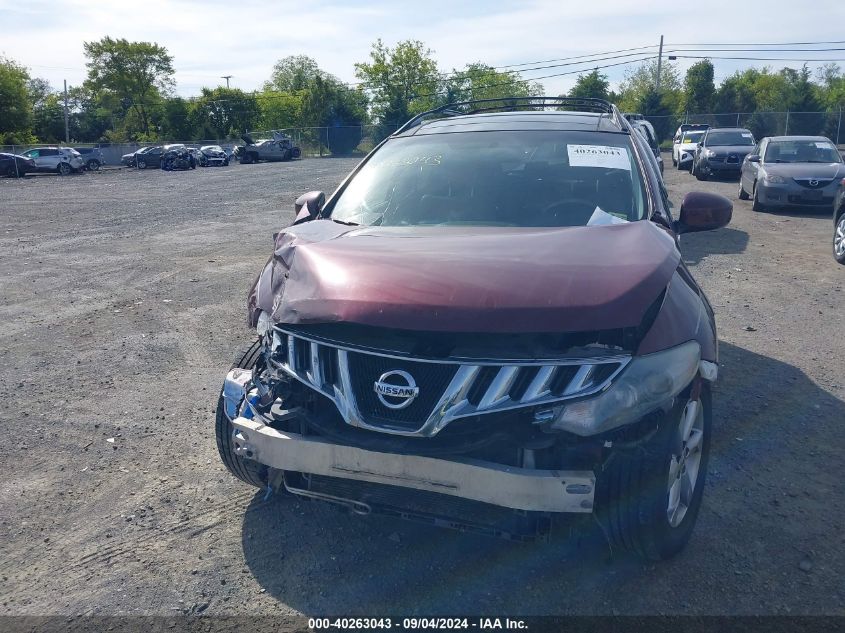 2010 Nissan Murano Sl VIN: JN8AZ1MW9AW125967 Lot: 40263043