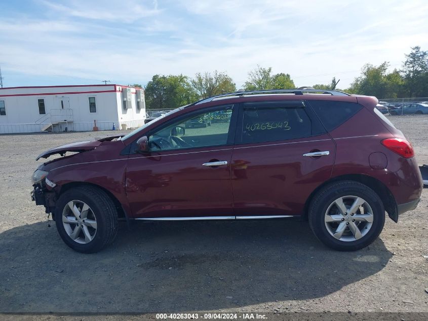 2010 Nissan Murano Sl VIN: JN8AZ1MW9AW125967 Lot: 40263043