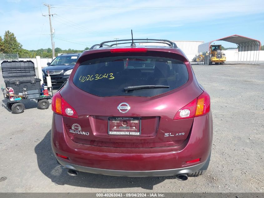 2010 Nissan Murano Sl VIN: JN8AZ1MW9AW125967 Lot: 40263043