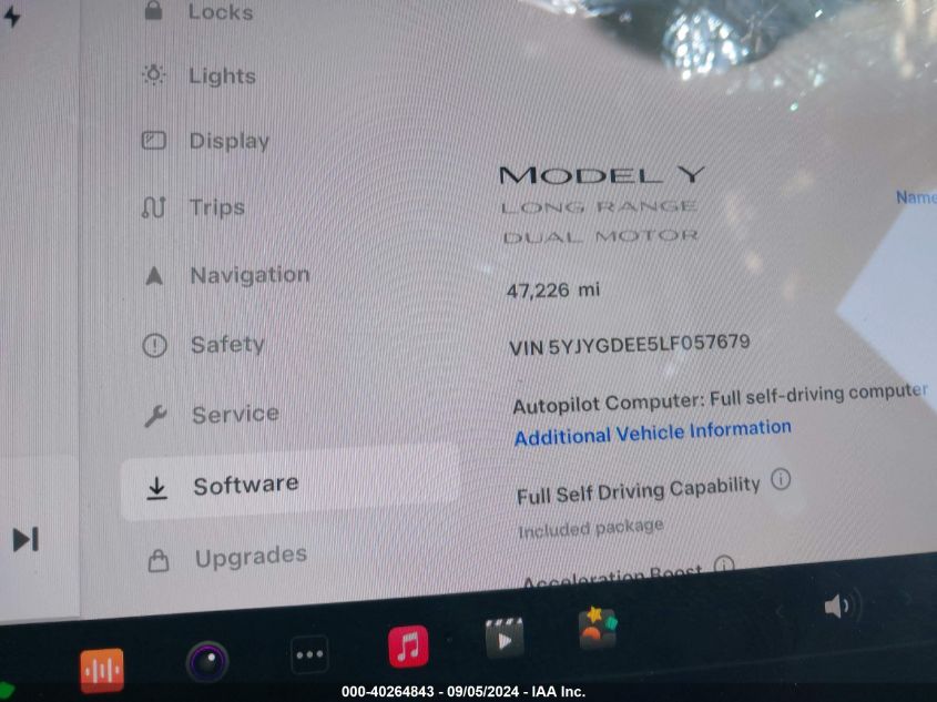 2020 Tesla Model Y Long Range Dual Motor All-Wheel Drive VIN: 5YJYGDEE5LF057679 Lot: 40264843