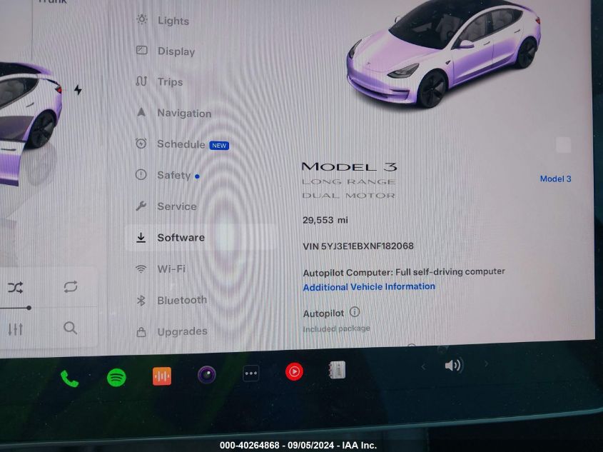 2022 Tesla Model 3 VIN: 5YJ3E1EBXNF182068 Lot: 40264868