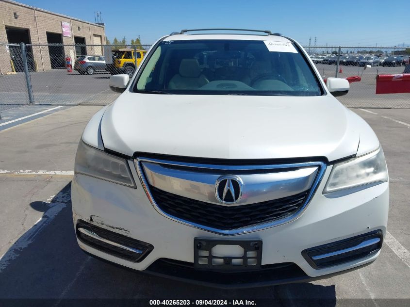 2014 Acura Mdx VIN: 5FRYD4H20EB017358 Lot: 40265203