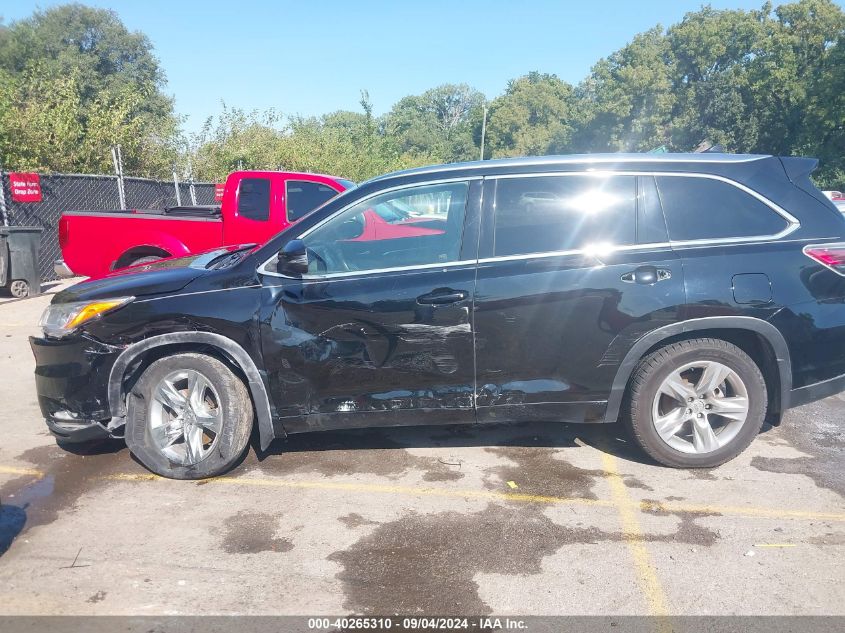 2015 Toyota Highlander Limited V6 VIN: 5TDDKRFH4FS145724 Lot: 40265310