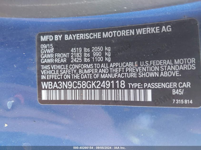 WBA3N9C58GK249118 2016 BMW 428 Xi