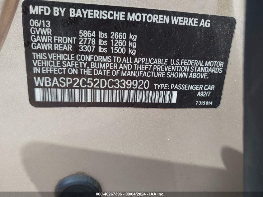 WBASP2C52DC339920 2013 BMW 535I Gran Turismo xDrive