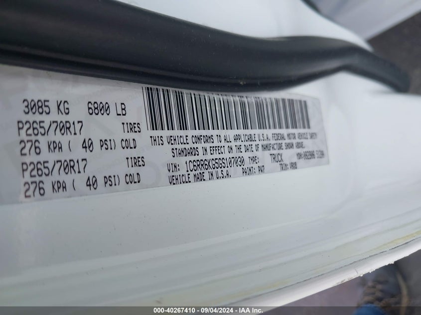 2016 RAM 1500 TRADESMAN - 1C6RR6KG5GS107030