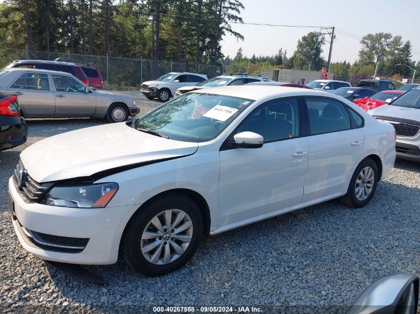 2013 Volkswagen Passat 2.5L S VIN: 1VWAP7A32DC023346 Lot: 40267558