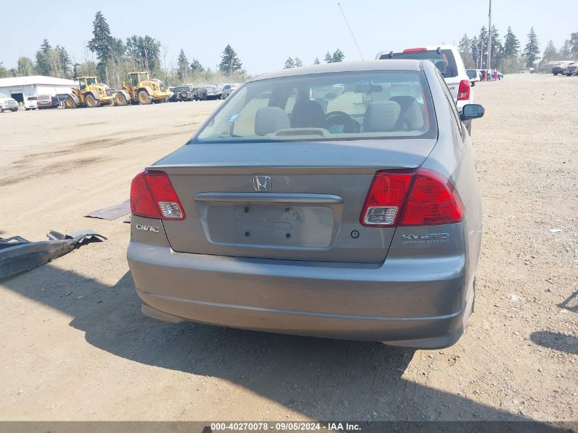 2004 Honda Civic Hybrid VIN: JHMES96624S019478 Lot: 40270078