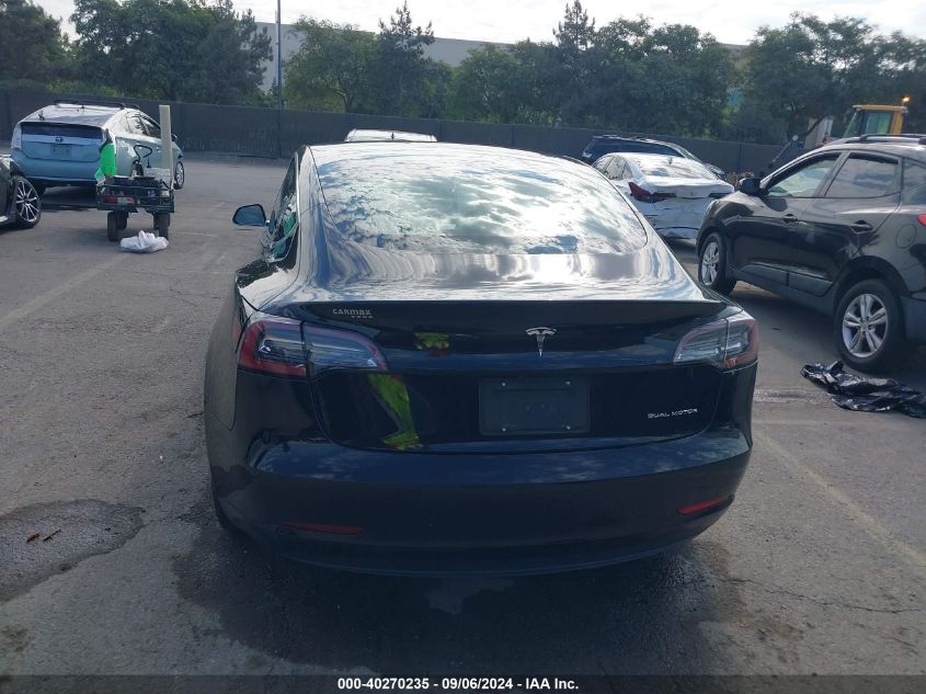 2019 Tesla Model 3 Long Range/Performance VIN: 5YJ3E1EB0KF453439 Lot: 40270235