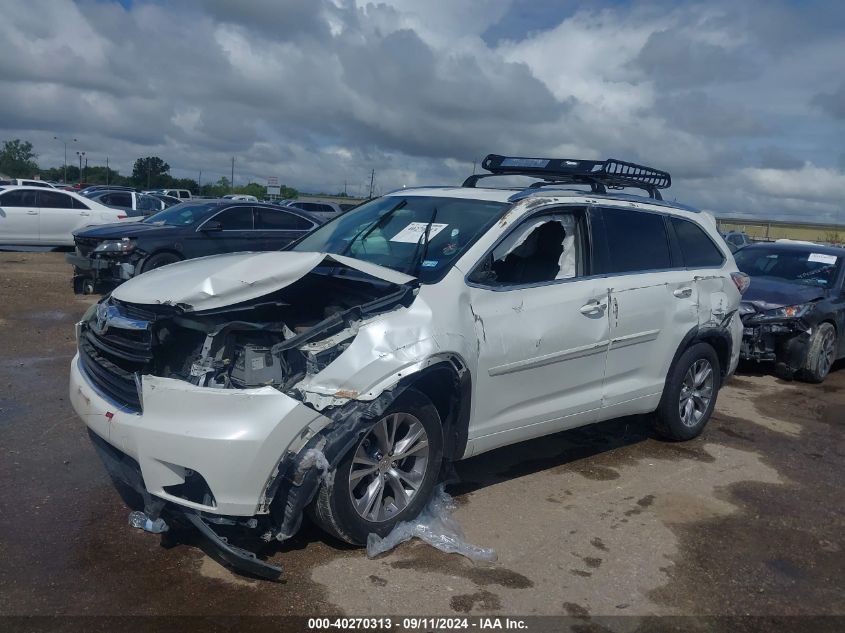 2015 Toyota Highlander Xle V6 VIN: 5TDKKRFH2FS118447 Lot: 40270313