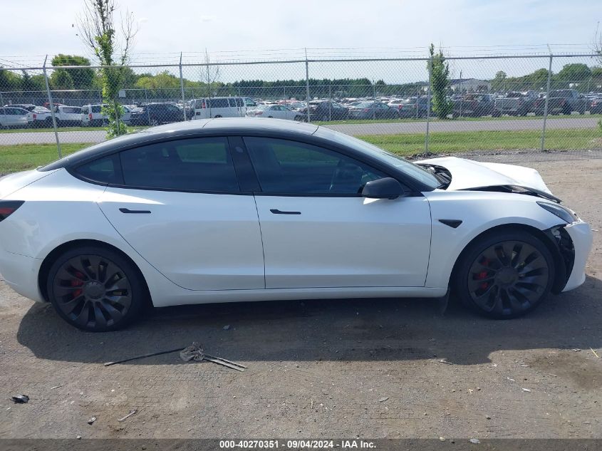 2022 Tesla Model 3 Performance Dual Motor All-Wheel Drive VIN: 5YJ3E1EC3NF270243 Lot: 40270351