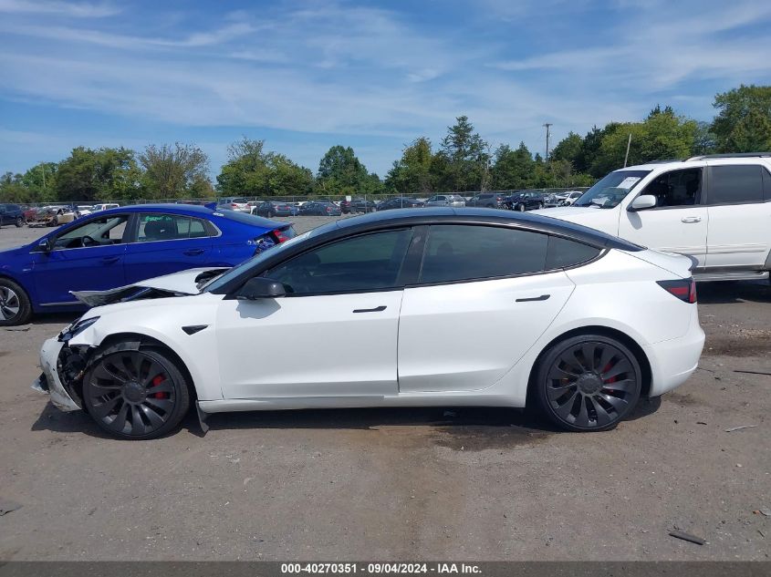 2022 Tesla Model 3 Performance Dual Motor All-Wheel Drive VIN: 5YJ3E1EC3NF270243 Lot: 40270351