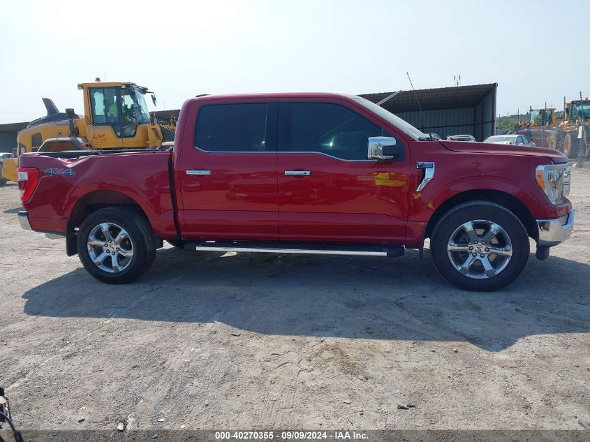 2022 Ford F-150 Lariat VIN: 1FTFW1E5XNFA61296 Lot: 40270355