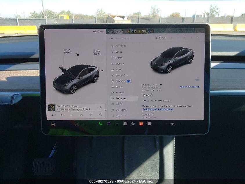 2021 TESLA MODEL Y - 5YJYGDEE4MF159329