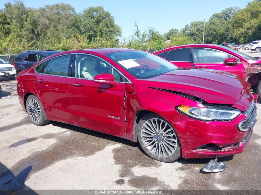 2018 Ford Fusion Hybrid Titanium VIN: 3FA6P0RU5JR203792 Lot: 40271413