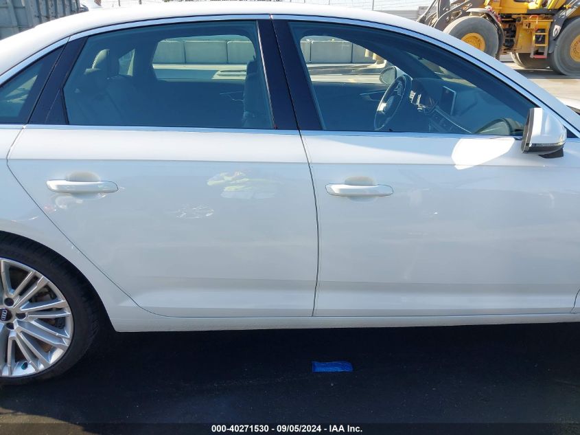 2019 Audi A4 40 Premium VIN: WAUHMAF47KA062562 Lot: 40271530