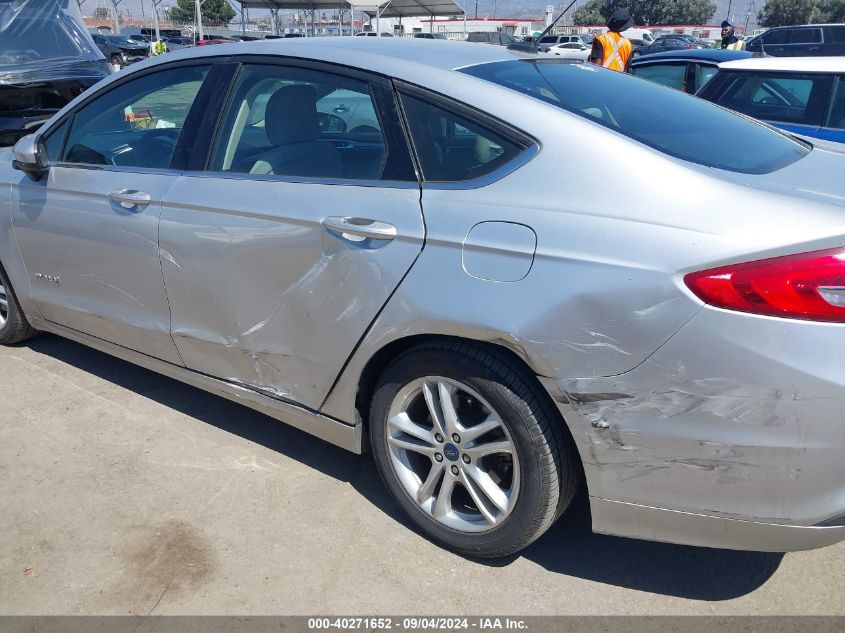 2018 Ford Fusion Hybrid S VIN: 3FA6P0UU6JR142346 Lot: 40271652