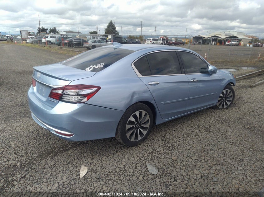 Vin: jhmcr6f50hc005944, lot: 40760144, honda accord hybrid ex-l 20174