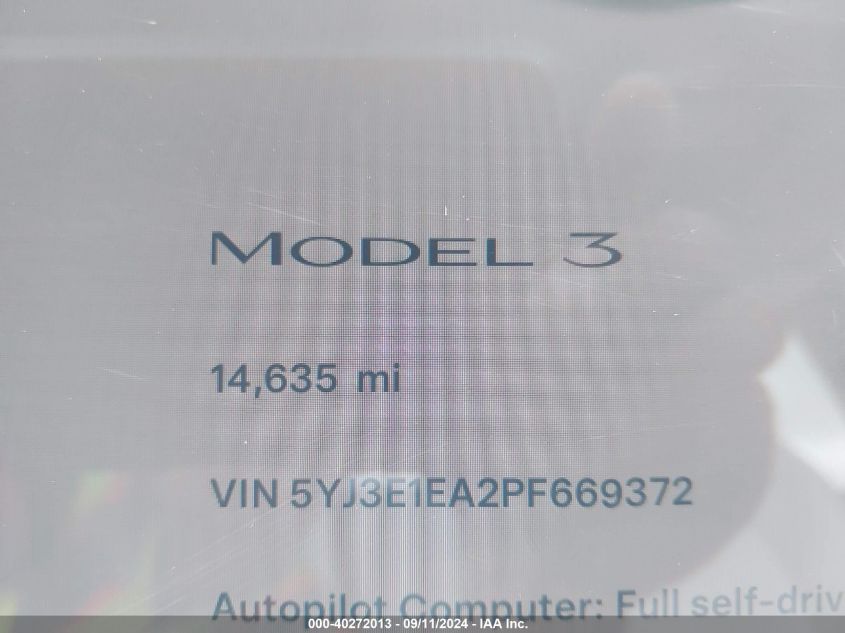 2023 TESLA MODEL 3 REAR-WHEEL DRIVE - 5YJ3E1EA2PF669372