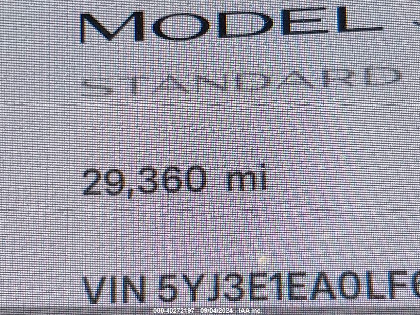 2020 Tesla Model 3 Standard Range Plus Rear-Wheel Drive/Standard Range Rear-Wheel Drive VIN: 5YJ3E1EA0LF630399 Lot: 40272197