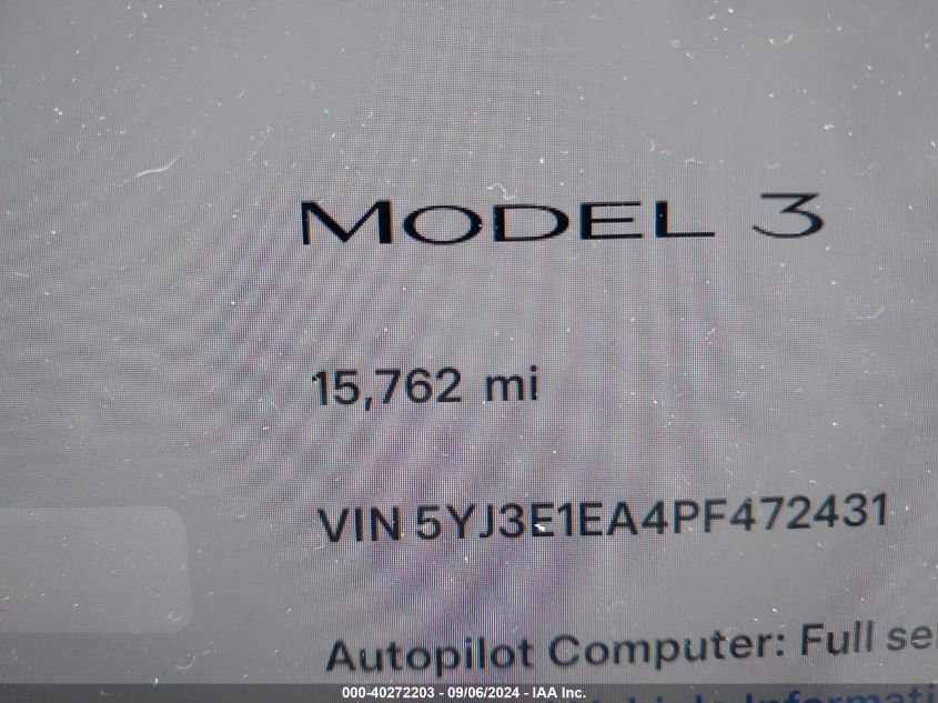 2023 TESLA MODEL 3 REAR-WHEEL DRIVE - 5YJ3E1EA4PF472431