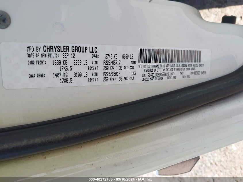 2C4RC1BG8DR559628 2013 Chrysler Town & Country Touring