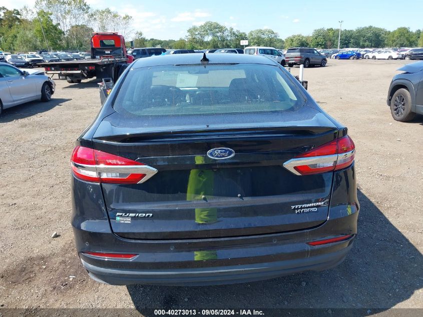 2019 Ford Fusion Hybrid Titanium VIN: 3FA6P0RU3KR105376 Lot: 40273013