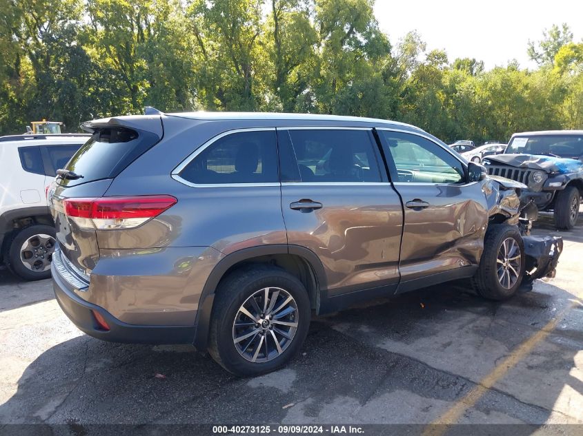 2019 Toyota Highlander Xle VIN: 5TDJZRFH4KS605084 Lot: 40273125