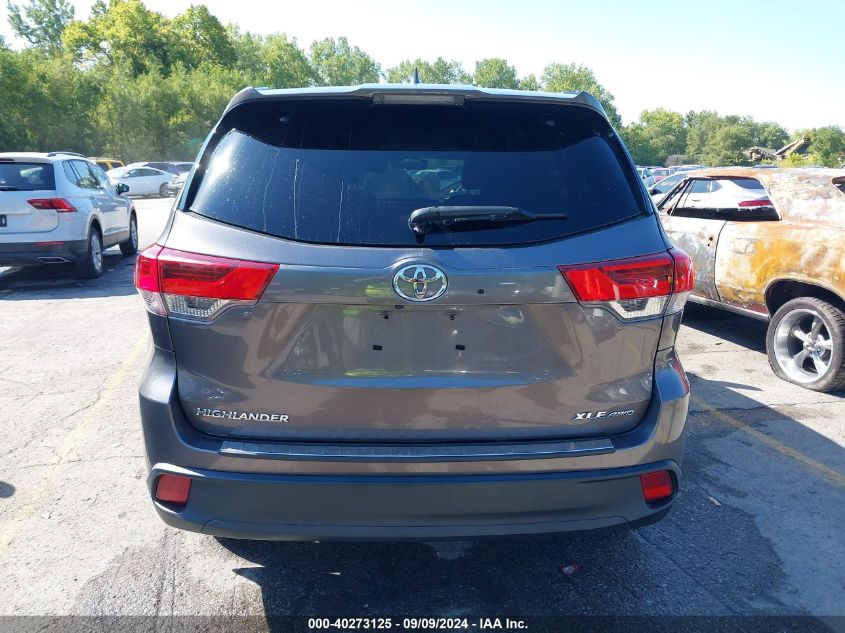 2019 Toyota Highlander Xle VIN: 5TDJZRFH4KS605084 Lot: 40273125