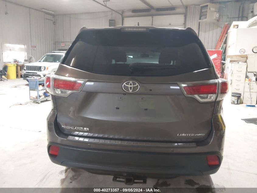 2014 Toyota Highlander Limited V6 VIN: 5TDDKRFH0ES027068 Lot: 40273357