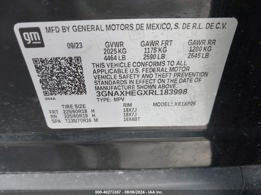 3GNAXHEGXRL183998 2024 Chevrolet Equinox Fwd Ls