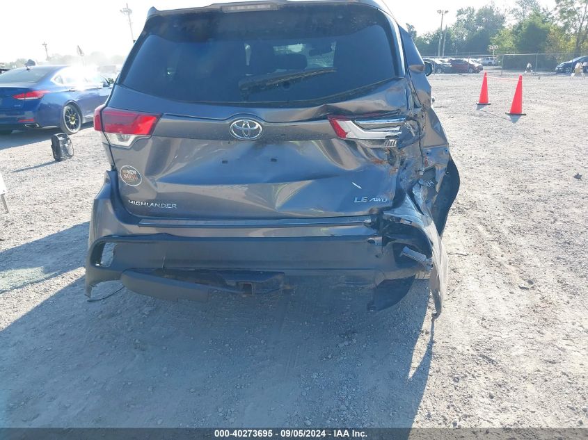 2019 Toyota Highlander Le/Le Plus VIN: 5TDBZRFH4KS732485 Lot: 40273695