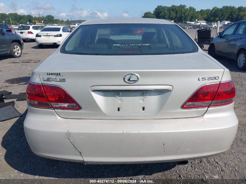 2005 Lexus Es 330 VIN: JTHBA30G655102495 Lot: 40274112