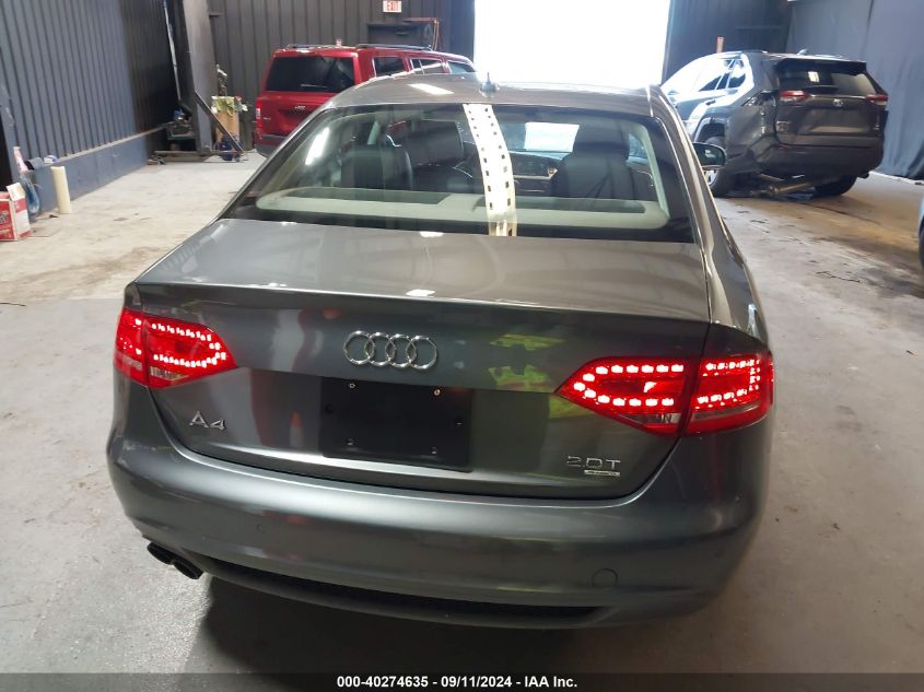 2012 Audi A4 2.0T Premium VIN: WAUFFAFL8CA097024 Lot: 40274635