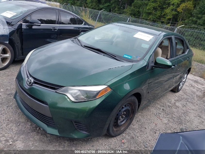 VIN 2T1BURHE4FC462822 2015 Toyota Corolla, LE no.2