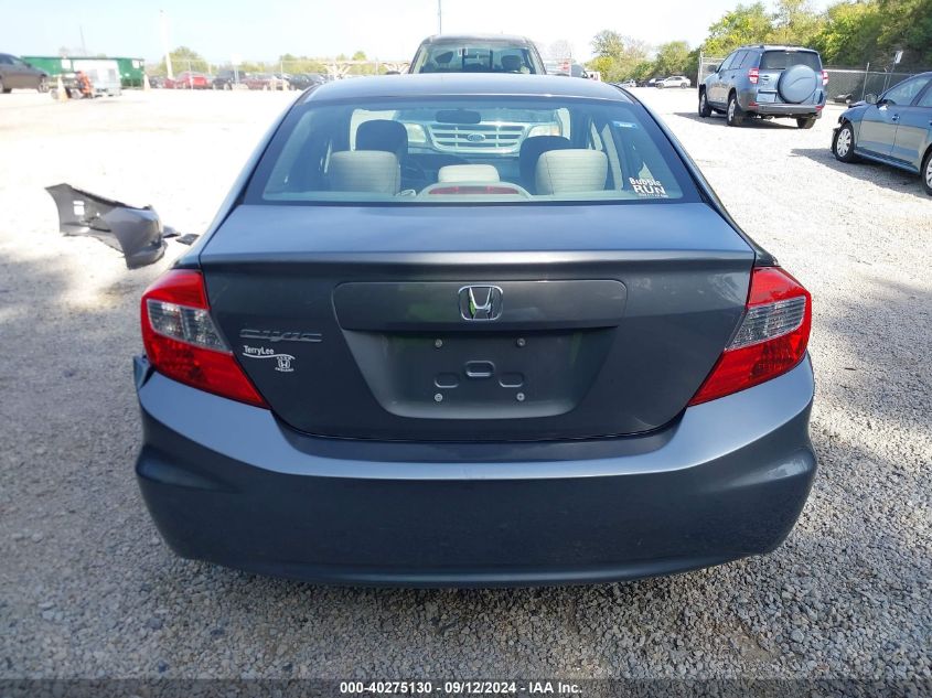 2012 Honda Civic Lx VIN: 19XFB2F54CE091644 Lot: 40275130