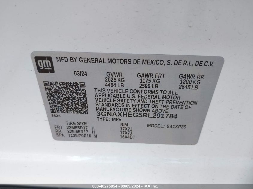 3GNAXHEG5RL291784 2024 Chevrolet Equinox Fwd Ls