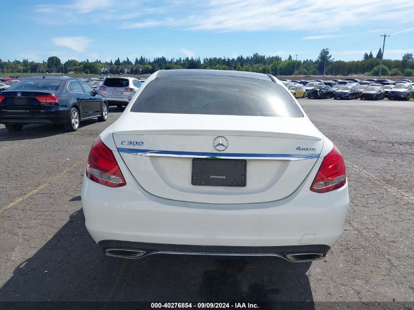 2016 Mercedes-Benz C 300 4Matic/Luxury 4Matic/Sport 4Matic VIN: 55SWF4KBXGU139416 Lot: 40276854