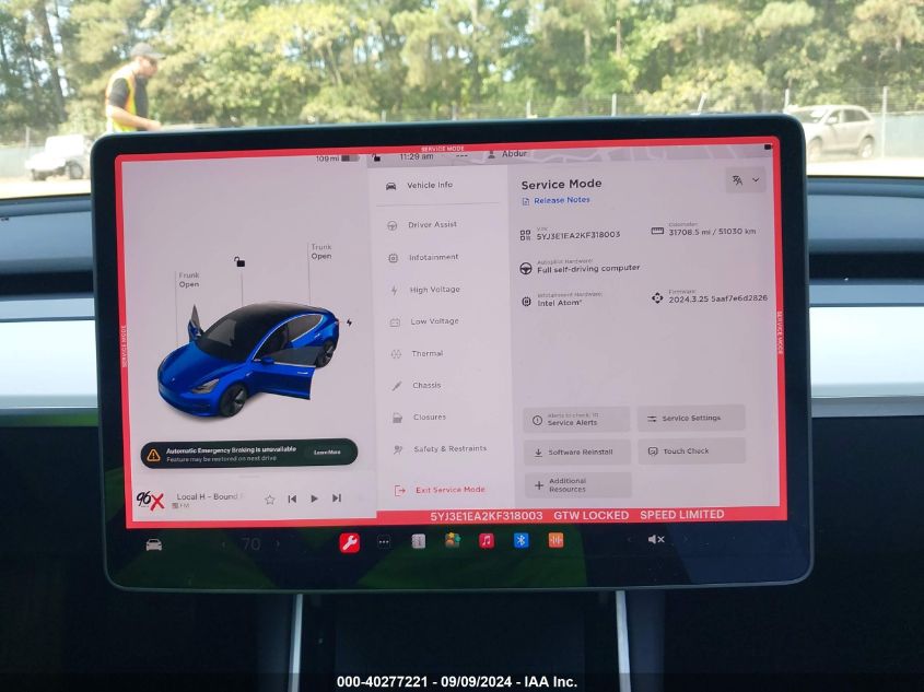 2019 TESLA MODEL 3 LONG RANGE/MID RANGE/STANDARD RANGE/STANDARD RANGE PLUS - 5YJ3E1EA2KF318003