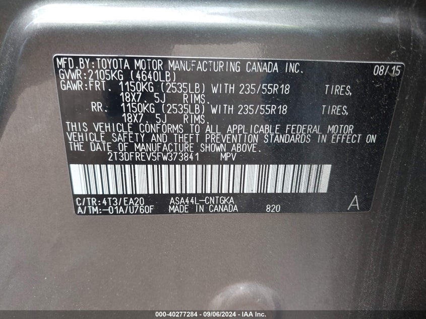 2015 TOYOTA RAV4 LIMITED - 2T3DFREV5FW373841