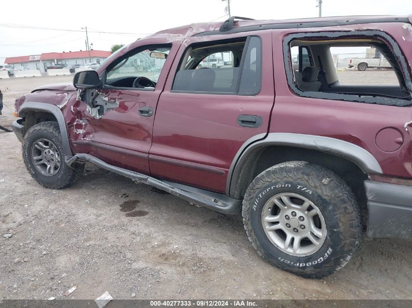 2002 Dodge Durango Sport/Sxt VIN: 1B4HR38W72F212868 Lot: 40277333