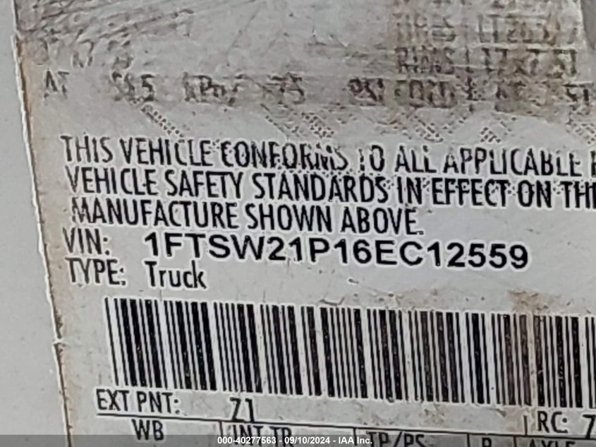 2006 Ford F-250 Amarillo/Lariat/Xl/Xlt VIN: 1FTSW21P16EC12559 Lot: 40277563