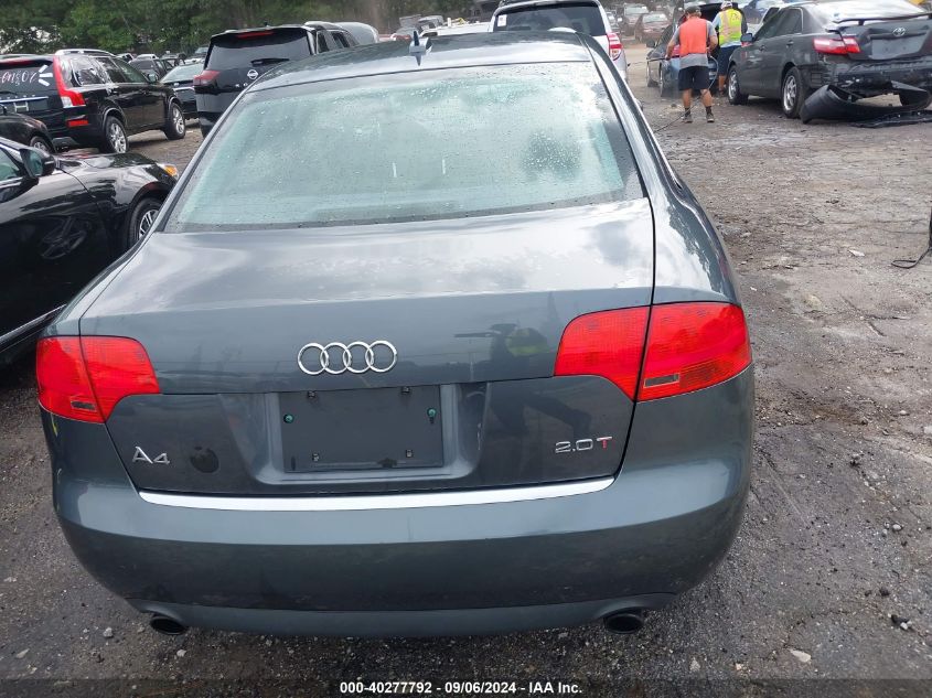 2006 Audi A4 2.0T VIN: WAUAF98E36A112816 Lot: 40277792