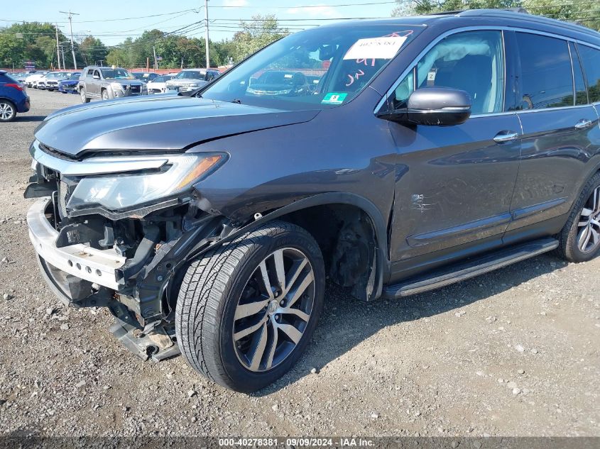 2016 Honda Pilot Elite VIN: 5FNYF6H0XGB100501 Lot: 40278381