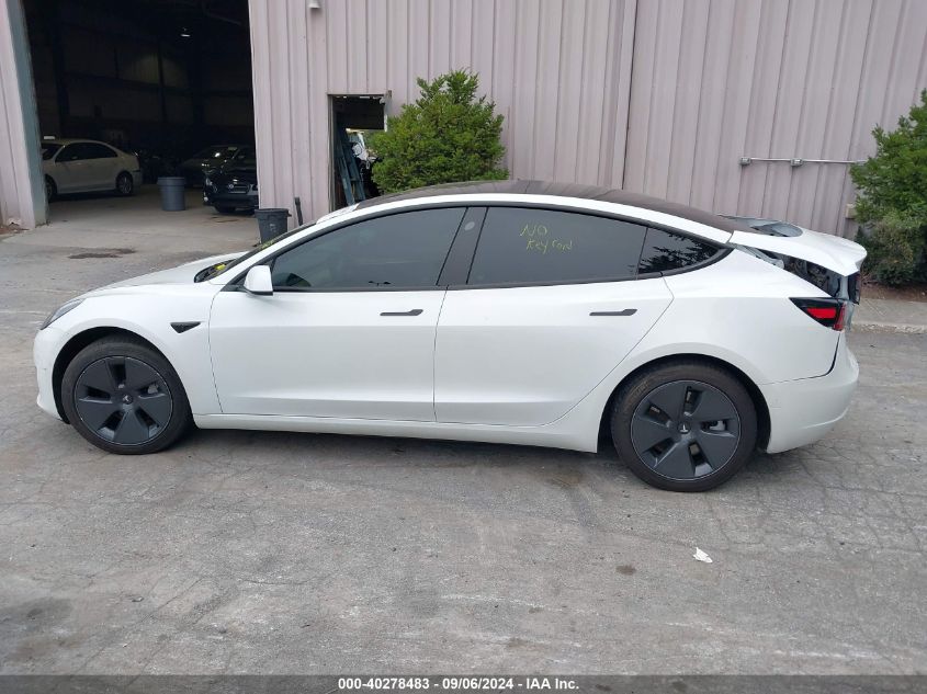 2022 Tesla Model 3 VIN: 5YJ3E1EB7NF162599 Lot: 40278483