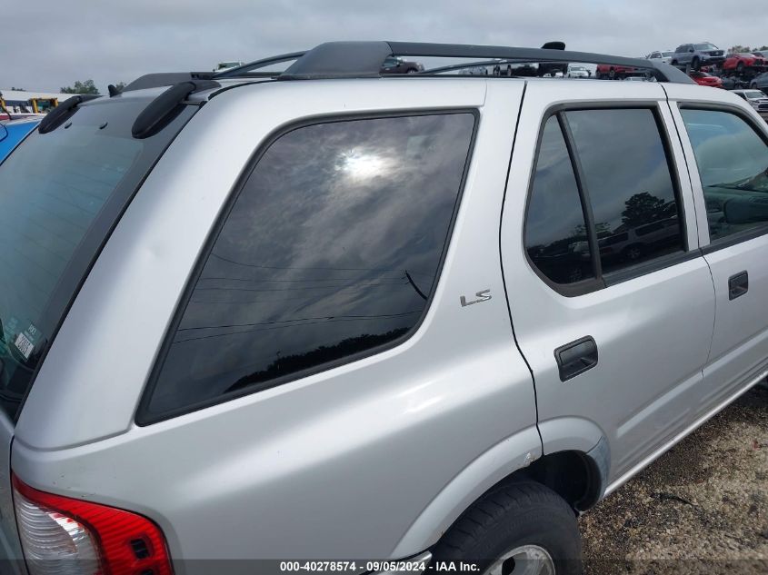 2001 Isuzu Rodeo Ls 3.2L/Ls 3.2L V6/Lse 3.2L V6/S/S 3.2L V6 VIN: 4S2DM58W614312706 Lot: 40278574