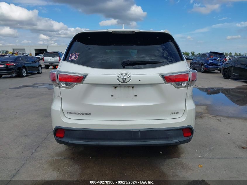 2015 Toyota Highlander Xle V6 VIN: 5TDKKRFH7FS050212 Lot: 40278908