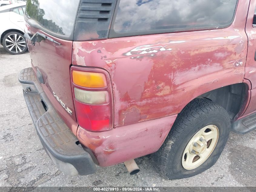 2003 Chevrolet Tahoe Ls VIN: 1GNEC13V13R256388 Lot: 40278913