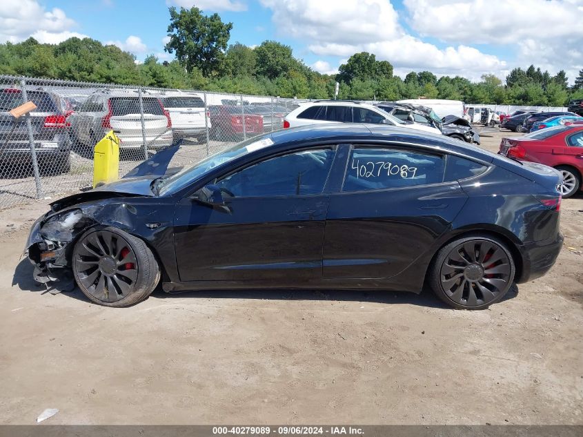 2023 Tesla Model 3 Performance Dual Motor All-Wheel Drive VIN: 5YJ3E1EC9PF410198 Lot: 40279089